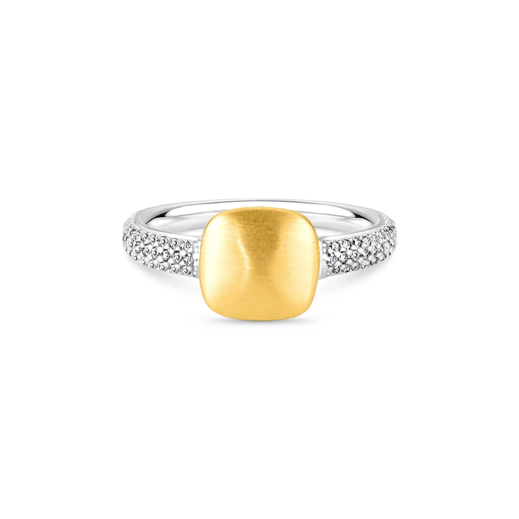 Anel Capri em Prata 925 e Ouro Amarelo 18k com Diamantes 0,32 ct