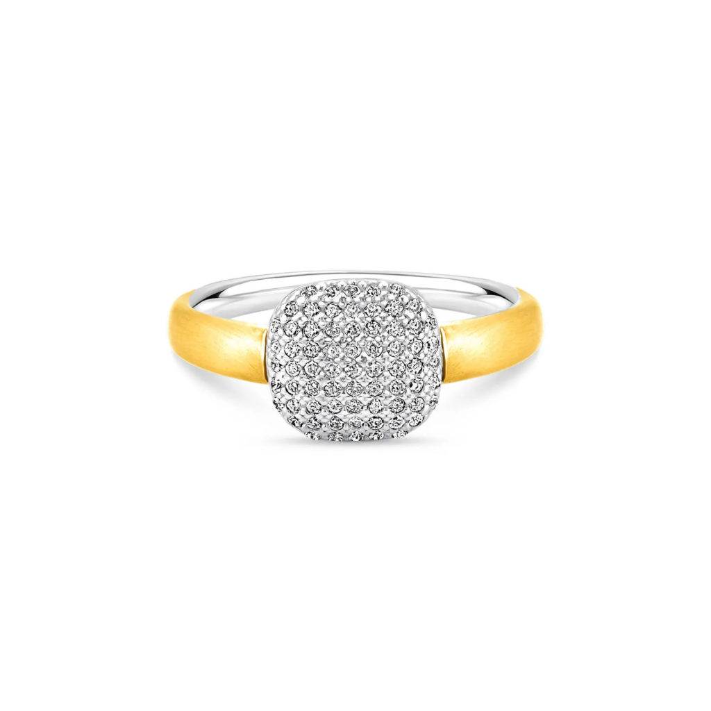 Anel Capri em Prata 925 e Ouro Amarelo 18k com Diamantes 0,31 ct